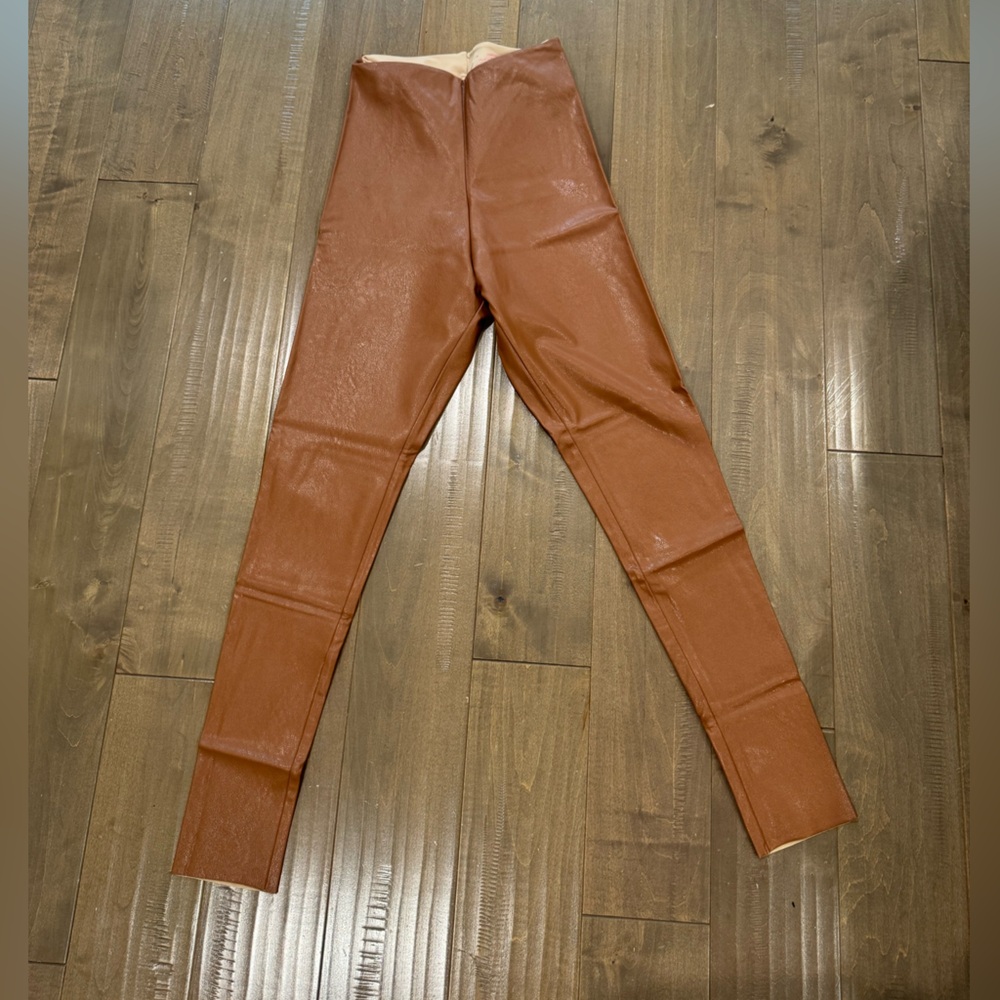 Commando Brown Faux Leather Leggings